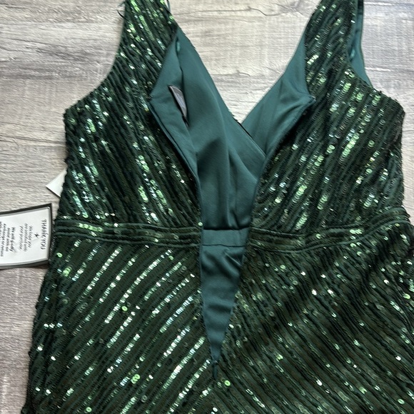 Nightway Faux-Wrap Sleeveless Sequin Gown - Picture 8 of 12